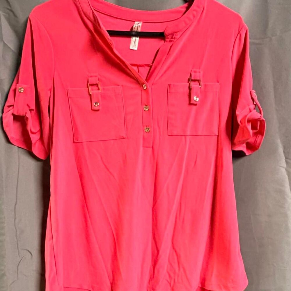 Women's Pink and Red Blouse